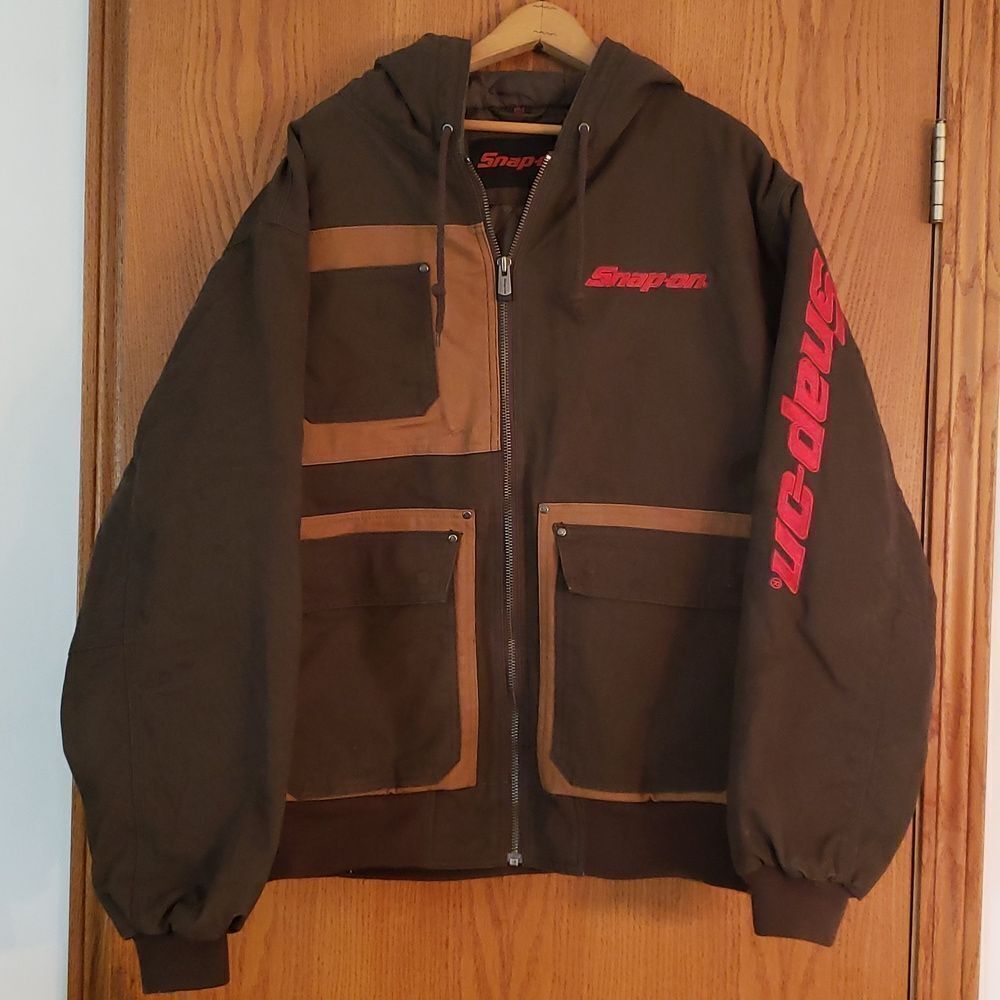 Snap-On Tools Heavyweight Insulated Zip Up Hooded Coat Jacket Sz XL